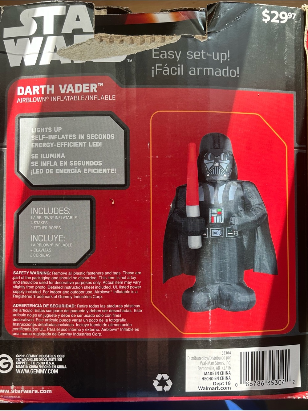 Darth Vader Inflatable - Picture 2 of 3